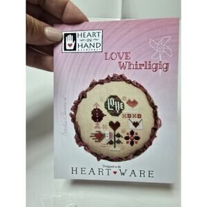 Heart In Hand - Love Whirligig - Cross Stitch Pattern Chart Valentines